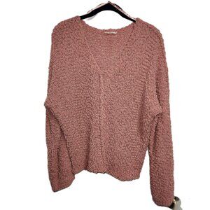Altar'd State Chunky Popcorn Knit Comfy Sweater; Pink Size: S